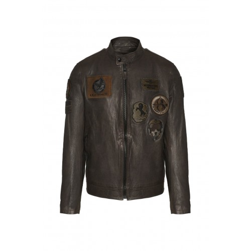 Leather Jacket with patches