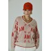 Mohair pullover with jacquard logo